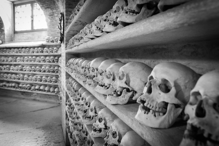 CUSTOZA, ITALY - CIRCA APRIL 2015: Ossuary of Custoza was erected in 1879 to keep the remains of the...
