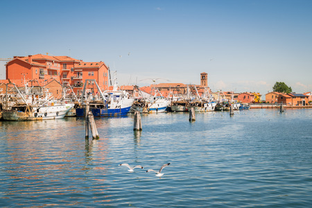 The fishing village of Chioggia, lagoon of Venice, Italy.の写真素材