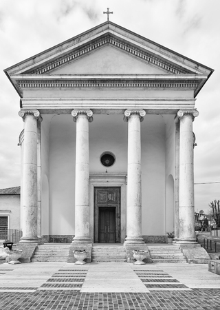 Church in classical style with white colonnade.の写真素材