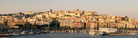 View of Cagliari, capital of the region of Sardinia, Italy.のeditorial素材