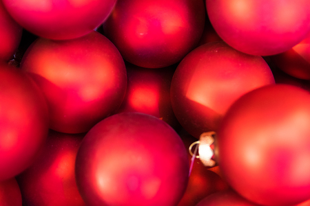 Background formed by red balls for christmas tree.の写真素材