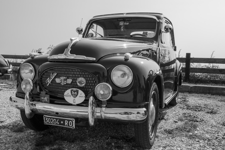 Verona, Italy - September 27, 2014: Topolino Autoclub Italia organizes a gathering on Lake Garda. Cars and enthusiasts from all over Italy.のeditorial素材