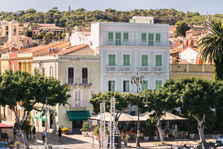 View of Carloforte, place famous for the salt pans and tuna processing. San Pietro Island, Sardinia, Italy.の写真素材