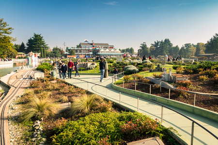 Bergamo, Italy - October 30, 2016: Leolandia is an amusement park famous for the miniature reproduction of Italy with 160 scale reproductions of famous monuments. Also there are rides for all ages.のeditorial素材