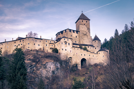 Campo Tures, Italy - December 26, 2016: Castle Taufers in Campo Tures, Valle Aurina, Italy.のeditorial素材