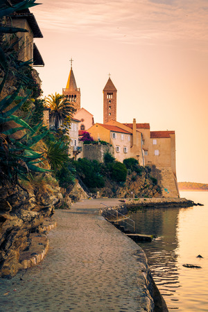 View of the town of Rab, Croatian tourist resort on the homonymous island.のeditorial素材