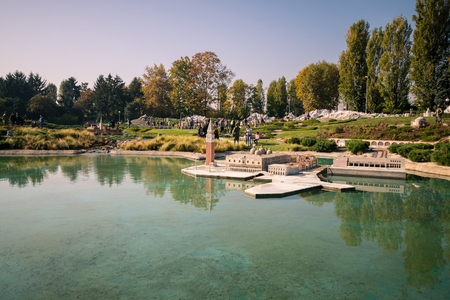 Bergamo, Italy - October 30, 2016: Leolandia is an amusement park famous for the miniature reproduction of Italy with 160 scale reproductions of famous monuments. Also there are rides for all ages.のeditorial素材