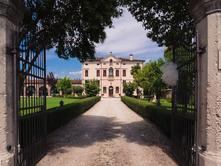 Verona, Italy - July 28, 2017: Villa Bongiovanni open for a wedding fair on Verona Saturday, March 29, 2015. It was built in a neoclassical style in the eighteenth century by the Bongiovanni family.のeditorial素材