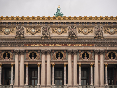 Detail of the facade of the National Academy of Music in Paris.のeditorial素材