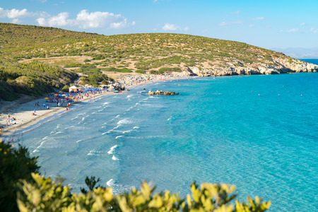 One of the beautiful pristine beaches of San Pietro Island, Sardinia, Italy.のeditorial素材