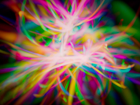 Background composed of multicolored light effects on black background.