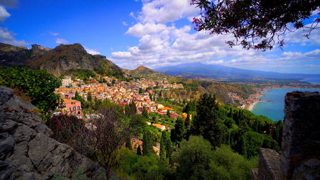 Taormina is a beautiful resort in South Italy.の写真素材