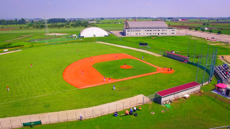 baseball fields aerial view panorama landscape