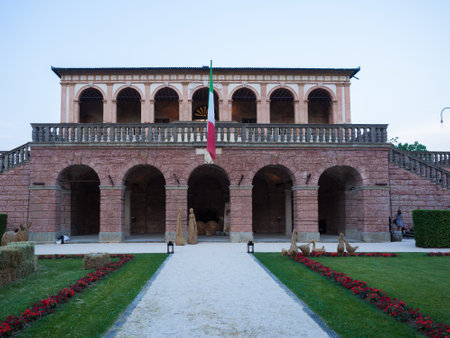 Villa dei Vescovi is a Venetian Renaissance-style villa.のeditorial素材