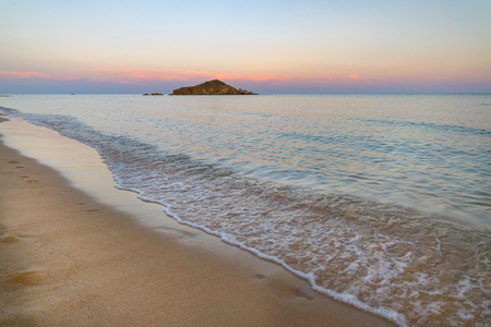 Su Giudeu island at sunset, Chia, Sardinia, Italy.のeditorial素材