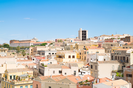 View of Cagliari, capital of the region of Sardinia, Italy.の写真素材