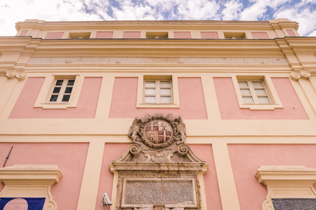 Cagliari, Italy - August 17, 2016: Restored historic building, transformed into a museum with exhibitions of contemporary art.のeditorial素材