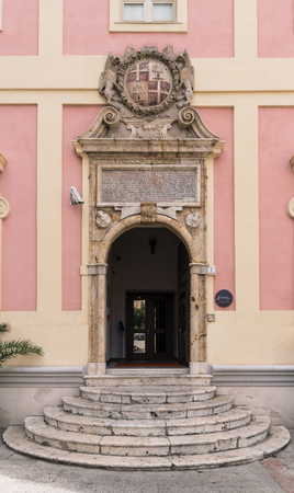 Cagliari, Italy - August 17, 2016: Restored historic building, transformed into a museum with exhibitions of contemporary art.のeditorial素材