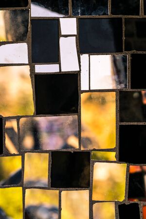 Texture formed by mosaic of pieces of colored glassesの写真素材