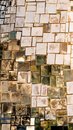 Texture formed by mosaic of pieces of colored glassesの写真素材