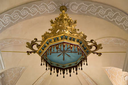Marostica, Italy - April 12, 2016: Decoration hanging from the ceiling of an ancient church.のeditorial素材