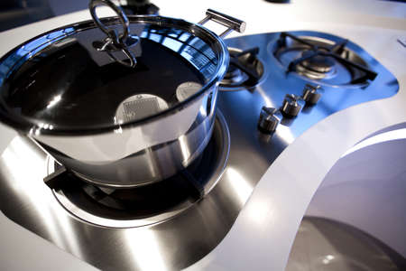 Pot on the stoveの写真素材