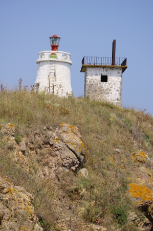 Lighthouse on the peninsula Maslen nos, Primorsko, Bulgariaの写真素材