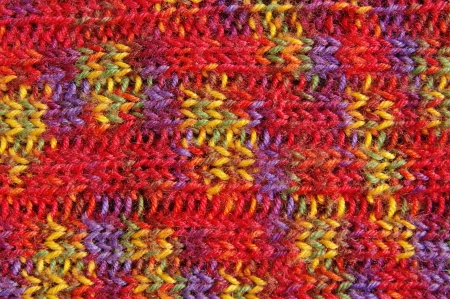 Homemade wool stitch close up 