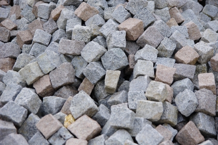 Granite setts in a heapの写真素材
