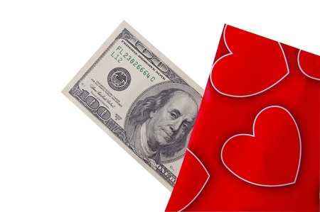 Heart and money for Valentine s Dayの写真素材