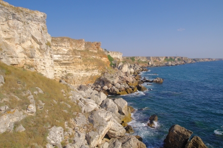 Kamen bryag wild rocky coast on Black Sea, Bulgariaの写真素材