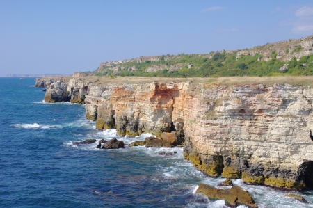 Yailata wild rocky coast on the Black Sea, Bulgariaの写真素材