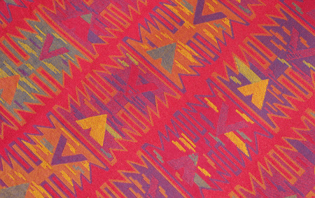 Colorful retro cotton fabric closeup diagonal