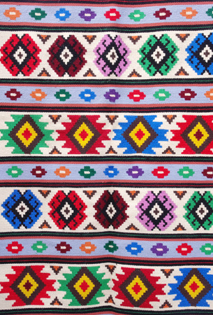 The colorful traditional carpet from city Kotel, Bulgariaの写真素材