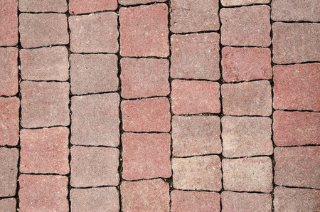 Colorful patio pavement installation closeup