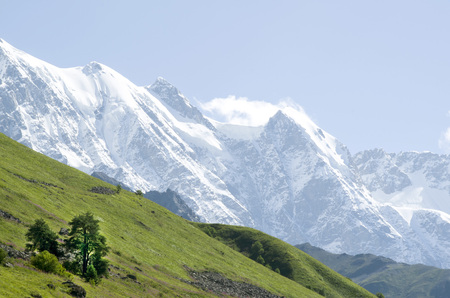 Beautiful view of peaks  from  valley Adishi , Georgia, Europeの写真素材