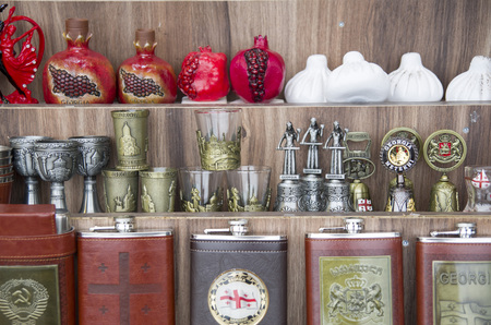 Many colorful souvenirs from Georgia, Europeの写真素材
