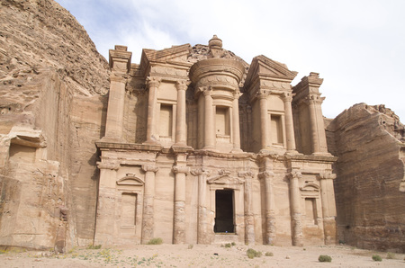 Ad-Dayr ( The Monastery ) in ancient Petra, Jordanの写真素材