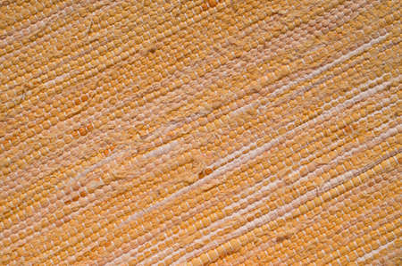 Yellow cotton rag rug closeup