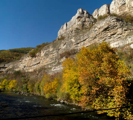 The white limestone rocks of  Lakatnik in autumn, Bulgaria, Europe