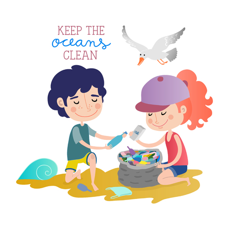 Keep the oceans cleanのイラスト素材