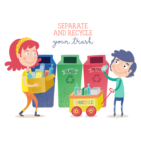 Separate and recycle your trashのイラスト素材