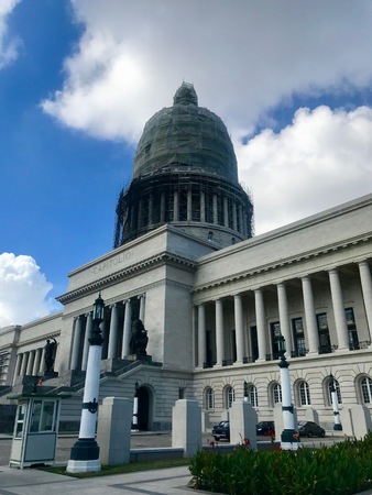 Beautiful scenic architecture of the Capitolio (The Capitol) landmark in Havana (La Habana), the capital of the Caribbean island of Cubaのeditorial素材