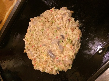 Okonomiyaki in Tokyo, Japan (Asia) for dinner in a restaurantの写真素材