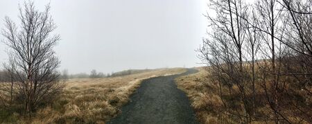 Colorful outdoor autumn scenery in the Geothermal area of Geyser on the cloudy afternoon in the mountains of Bl?sk?gabygg? on the Golden Circle (Reyjkavik)の写真素材