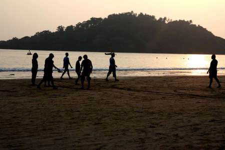 Football at the beachの写真素材