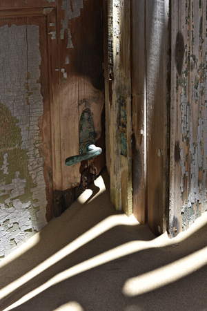 by inside ancient building, the German abandoned ghost diamond town of Luderitz in Namibia Kolmanskop nearbyの写真素材
