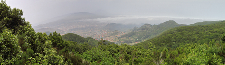A landscape of Santa Cruz de Tenerife from the Mirador Cruz del Carmen viewpointの写真素材