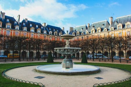 Vosges Square in the city of Paris, Franceの写真素材