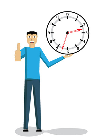 Man holding a clockのイラスト素材